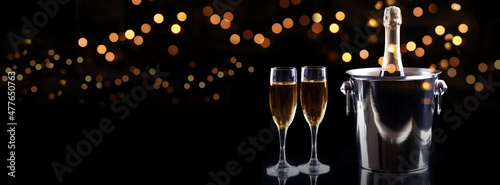 Photography New years eve celebration background with champagne