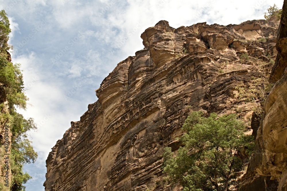 View of Wadi Lajab in the Sarawat Mountains. Saudi Arabia.