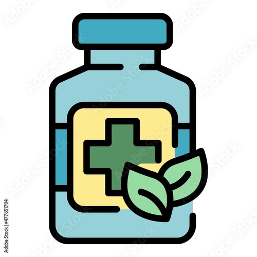 Drugs pack icon. Outline drugs pack vector icon color flat isolated