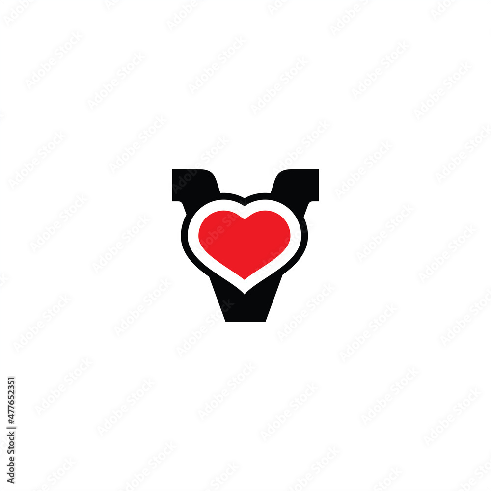 letter v logo vector heart template letter v logo vector heart template