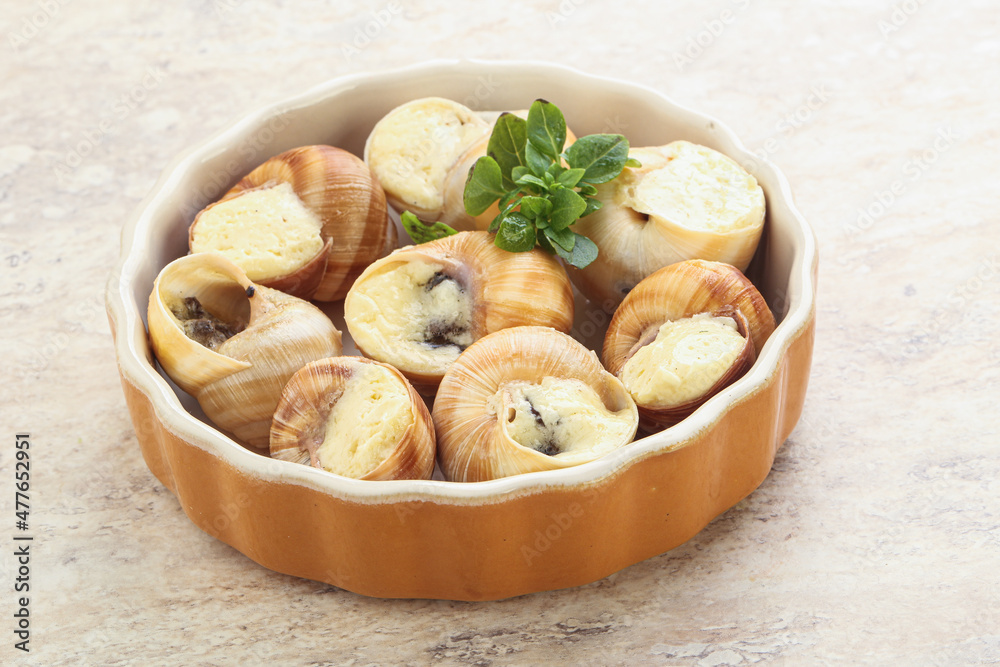 Delicous baked snail with butter - Escargot Delicous baked snail with butter - Escargot