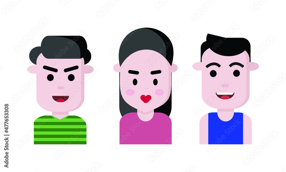 flat illustrations of male and female characters. the simple and minimalist concept of digitized human avatars. set of people profile collection. flat illustrations of male and female characters. the simple and minimalist concept of digitized human avatars. set of people profile collection.