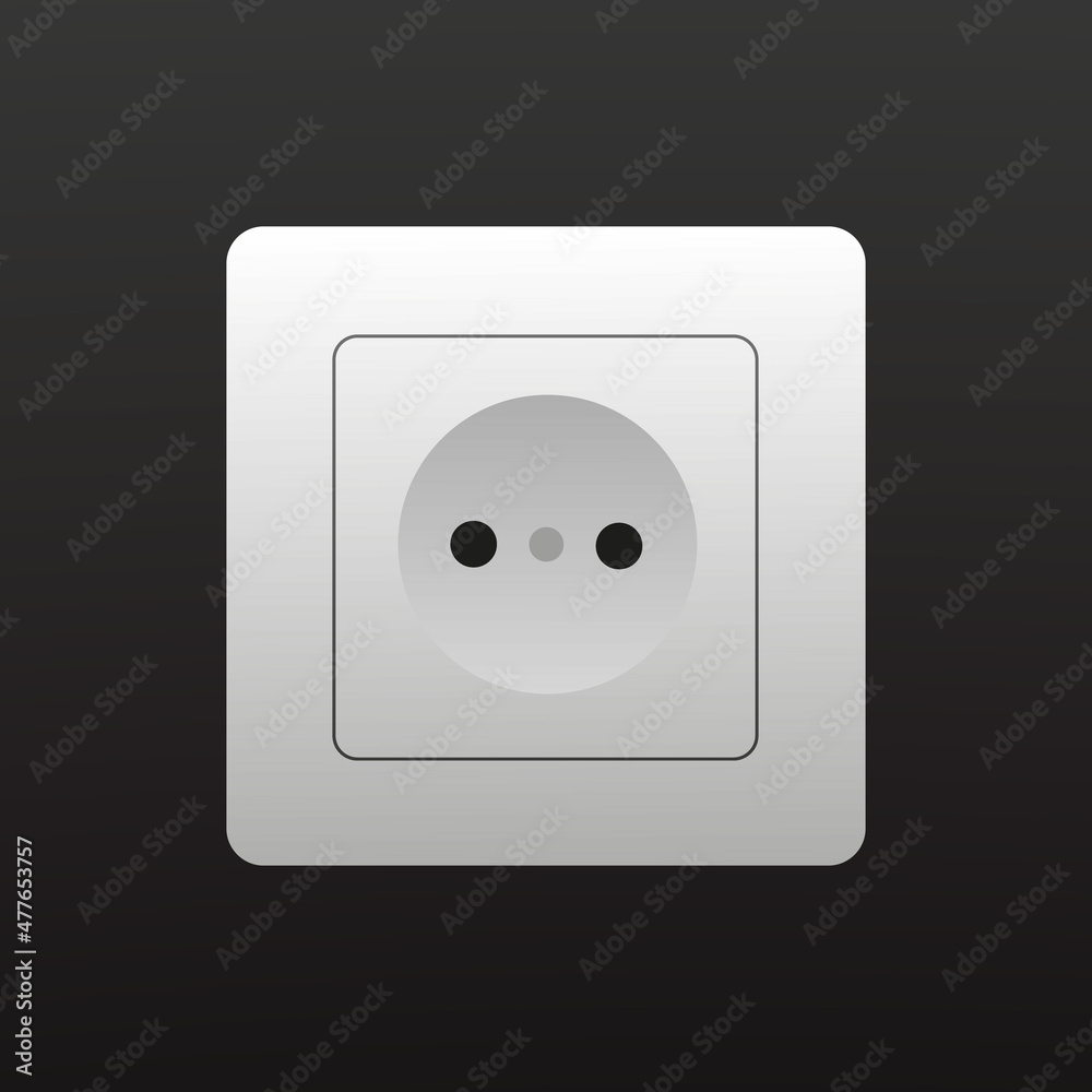 Black sockets isolated on white background. Electrical plug electric, power electricity sockets. Plastic connector for euro equipment and industrial devices. Vector illustration. Black sockets isolated on white background. Electrical plug electric, power electricity sockets. Plastic connector for euro equipment and industrial devices. Vector illustration.