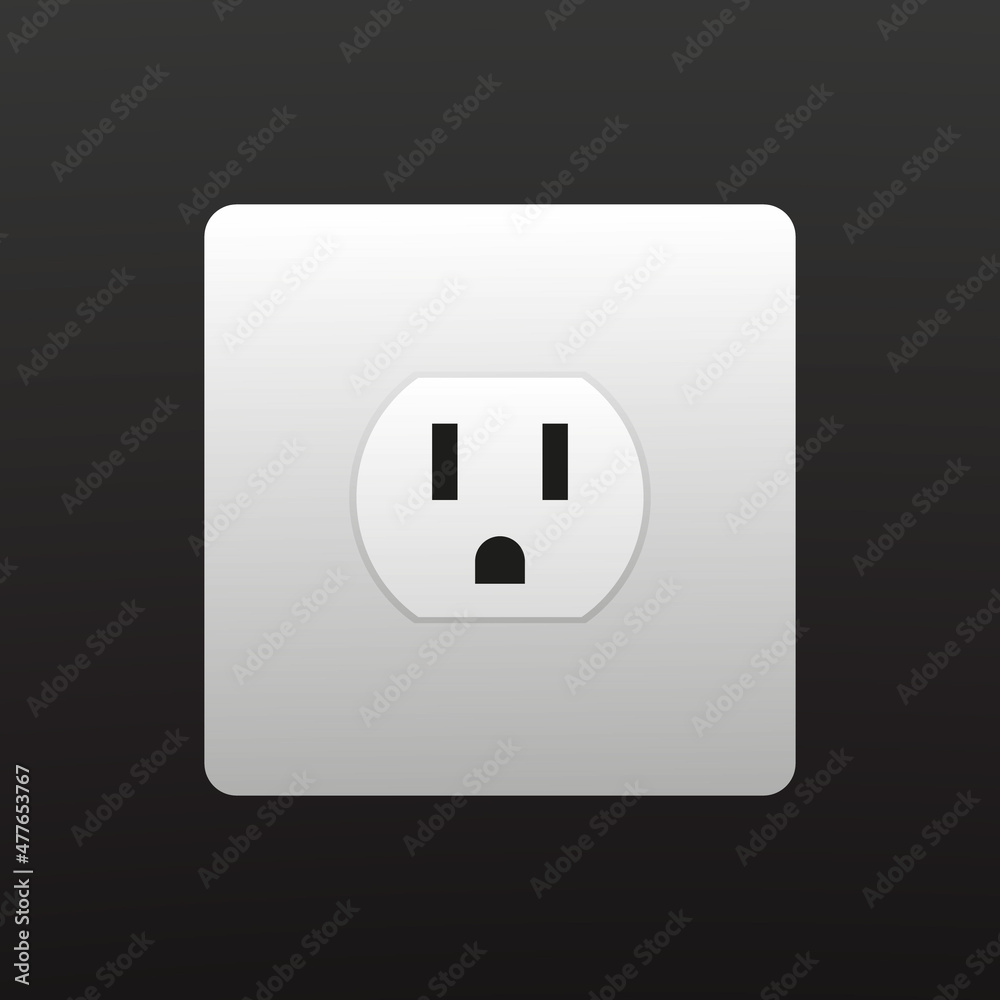 Black sockets isolated on white background. Electrical plug electric, power electricity sockets. Plastic connector for equipment and industrial devices. Vector illustration. Black sockets isolated on white background. Electrical plug electric, power electricity sockets. Plastic connector for equipment and industrial devices. Vector illustration.