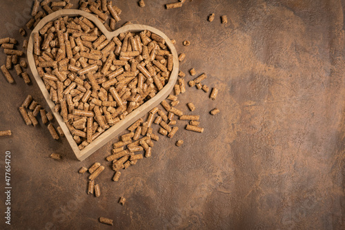 Wood pellets in love form