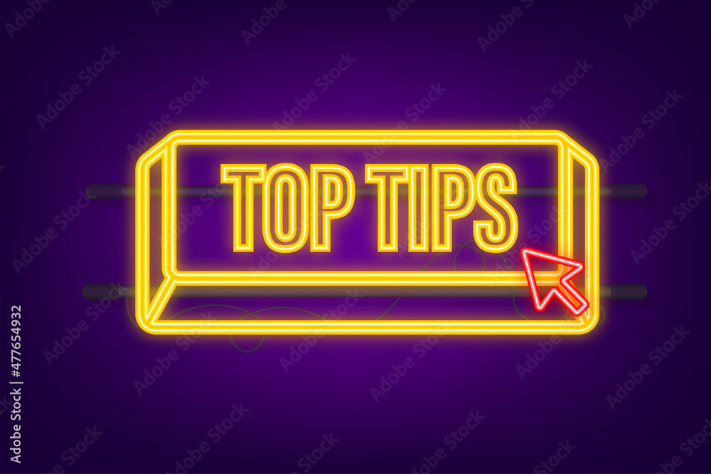 Push button with text Top tips. Vector illustration. Push button with text Top tips. Vector illustration.
