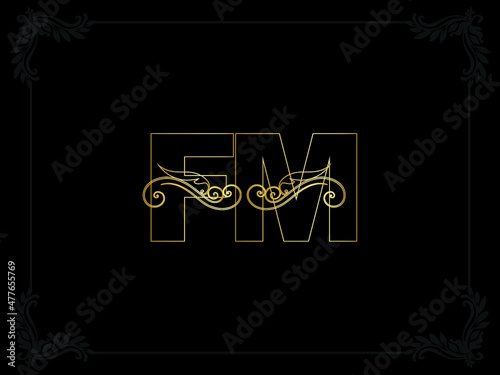 Letter FM F m Luxury and Golden Logo Icon Design for Everyone