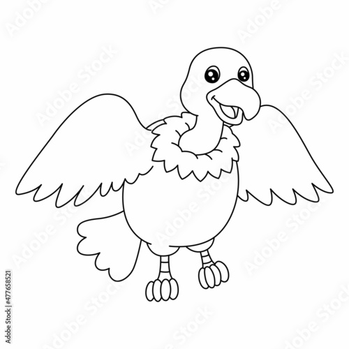 Vulture Coloring Page Isolated for Kids