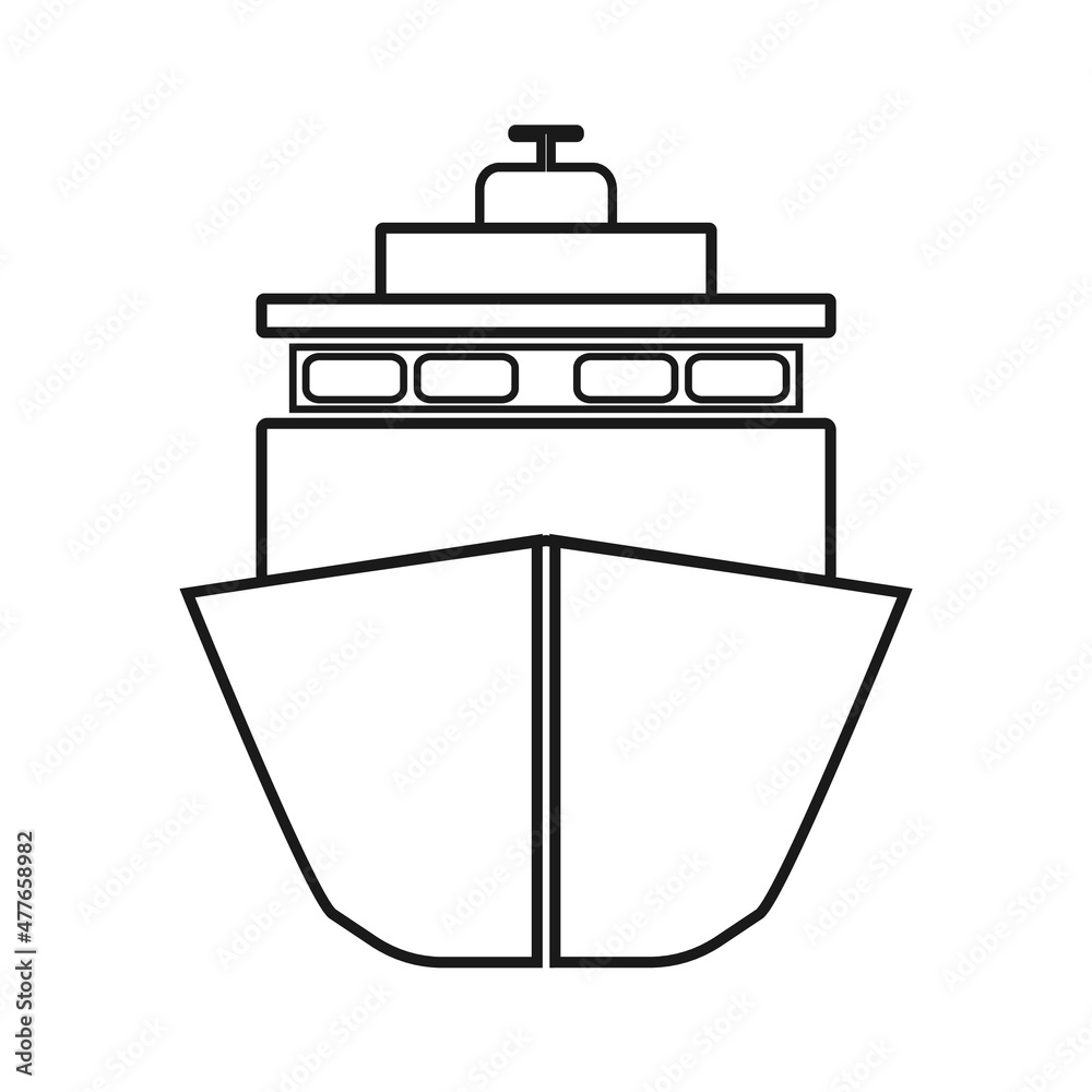Ship cruise thin icon on white background Ship cruise thin icon on white background