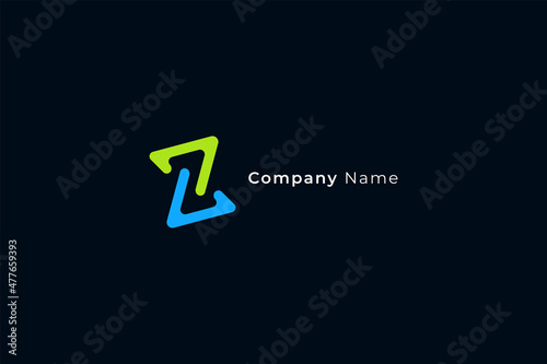 Letter Z creative minimal coding modern technological business logo