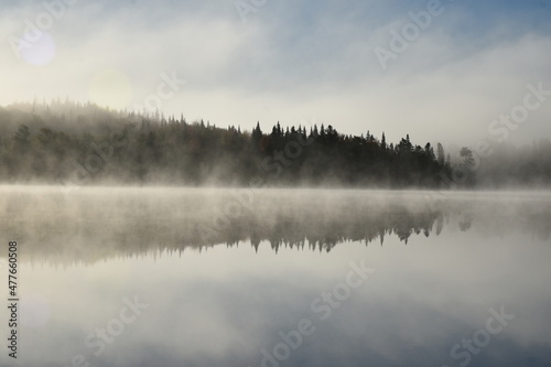 A fog on the lake, Sainte-Apolline, Québec, Canada