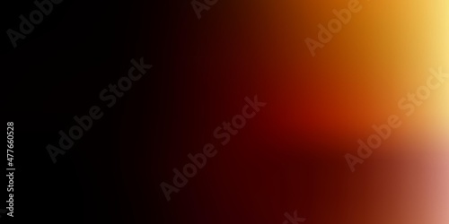 Dark red, yellow vector blur background.