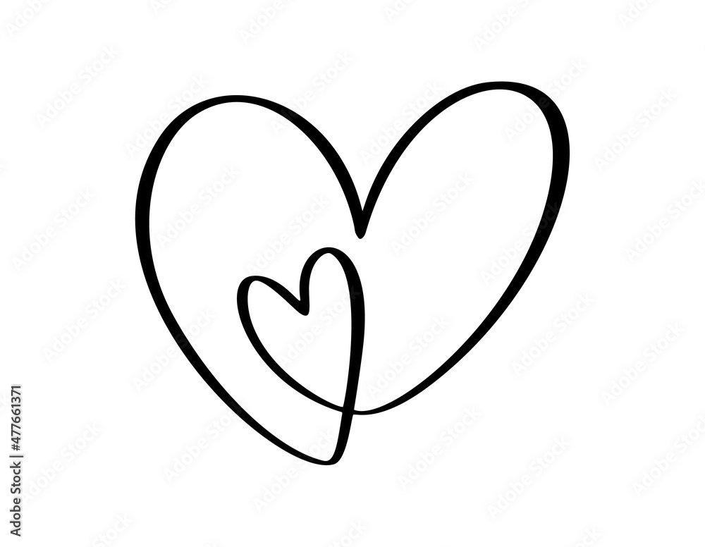 Two lovers heart. Hand drawn vector valentine day calligraphy. Decor for greeting card, mug, photo overlays, t-shirt print, flyer, poster design Two lovers heart. Hand drawn vector valentine day calligraphy. Decor for greeting card, mug, photo overlays, t-shirt print, flyer, poster design