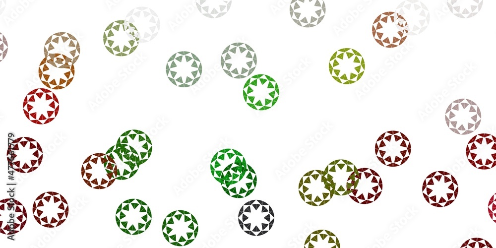 Light green, red vector texture with disks. Light green, red vector texture with disks.