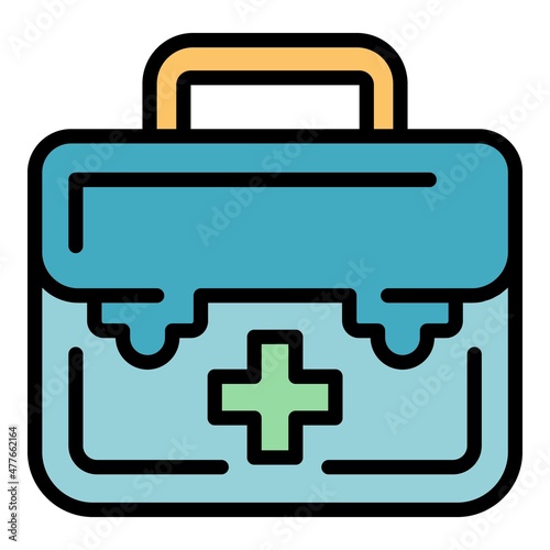 Doctor box icon. Outline doctor box vector icon color flat isolated