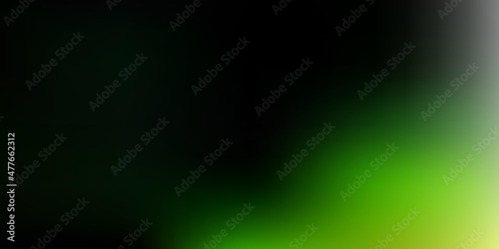 Dark green, red vector abstract blur layout.