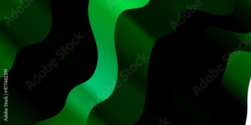 Dark Green vector backdrop with curves.