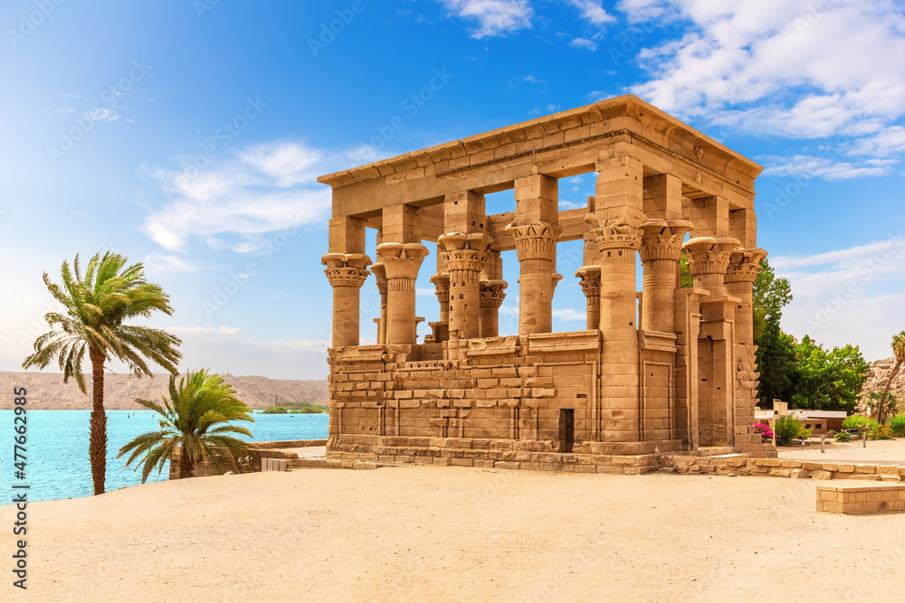Trajan's Kiosk on Philae island in the Nile, Aswan, Egypt