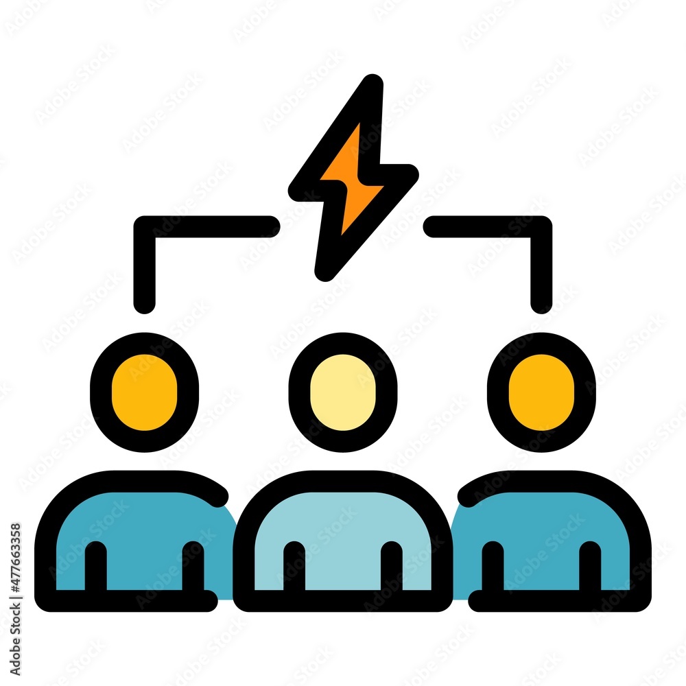 Team opportunity icon. Outline team opportunity vector icon color flat isolated Team opportunity icon. Outline team opportunity vector icon color flat isolated