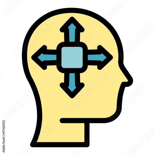 Mind opportunity icon. Outline mind opportunity vector icon color flat isolated
