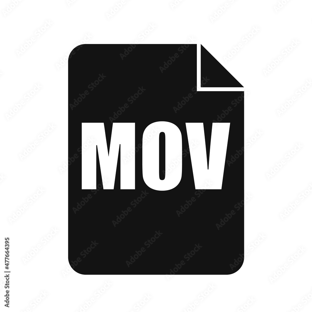 MOV File Icon, Flat Design Style