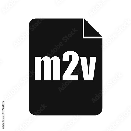 m2v File Icon, Flat Design Style photo