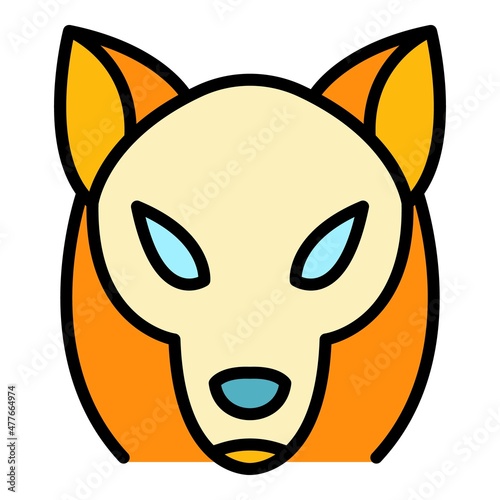 Tribal wolf icon. Outline tribal wolf vector icon color flat isolated