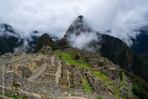 Views of Macchu Picchu in the clouds