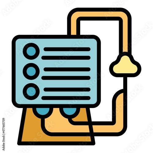 Healthcare ventilator medical machine icon. Outline healthcare ventilator medical machine vector icon color flat isolated