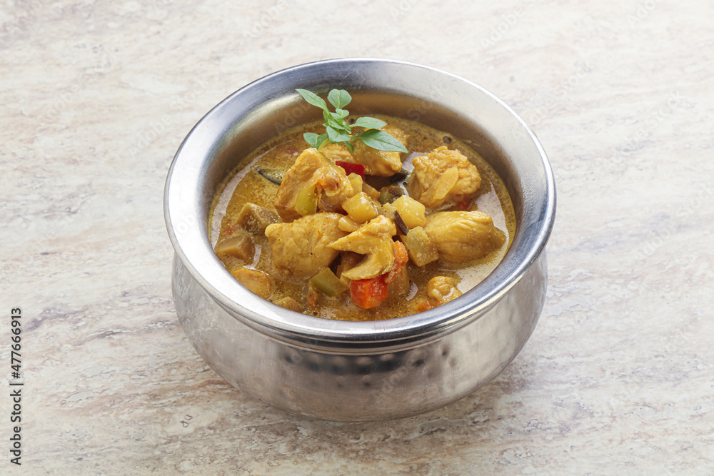Thai yellow curry with chicken