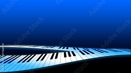 Abstract illustration piano keyboard with blue background