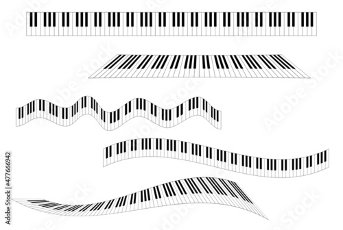 Piano keyboard variations collection - Vector Illustration