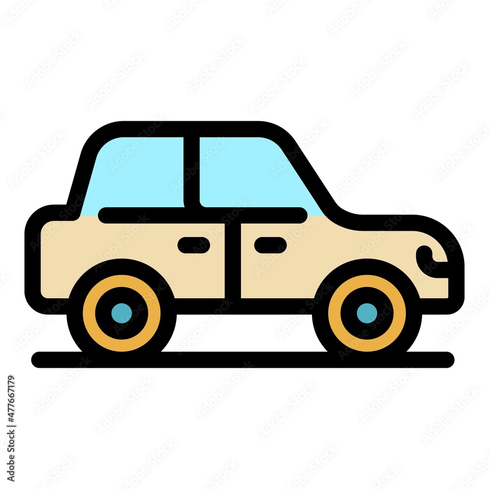 Family car icon. Outline family car vector icon color flat isolated Family car icon. Outline family car vector icon color flat isolated