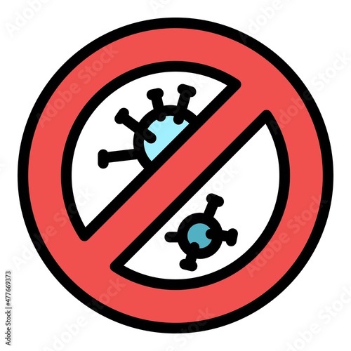 Home family virus protection icon. Outline home family virus protection vector icon color flat isolated