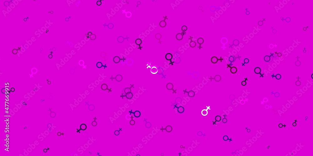 Light Purple vector template with businesswoman signs.