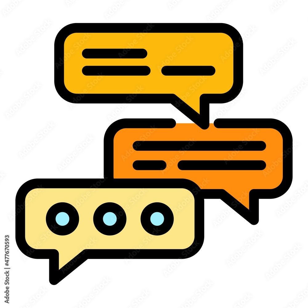 Event chatting icon. Outline event chatting vector icon color flat isolated Event chatting icon. Outline event chatting vector icon color flat isolated