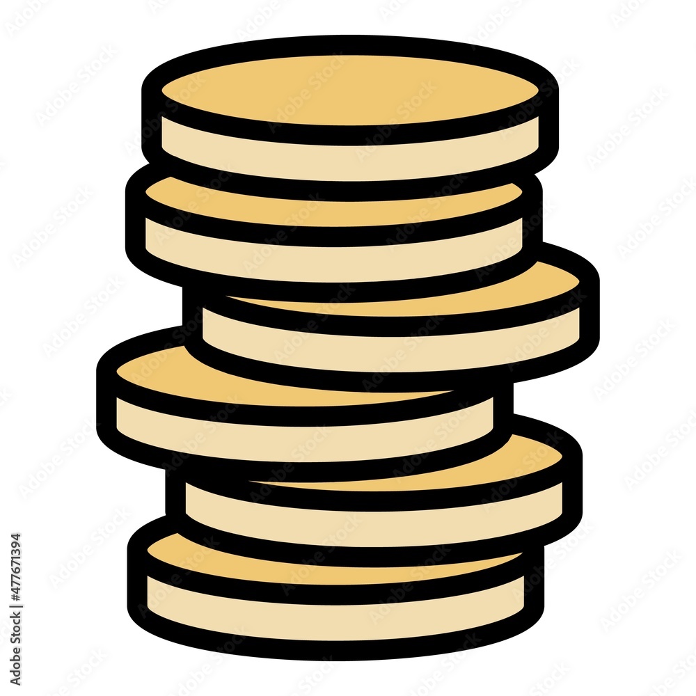Donate coins icon. Outline donate coins vector icon color flat isolated Donate coins icon. Outline donate coins vector icon color flat isolated