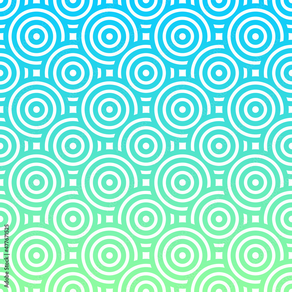 Abstract overlapping circles ethnic pattern background.