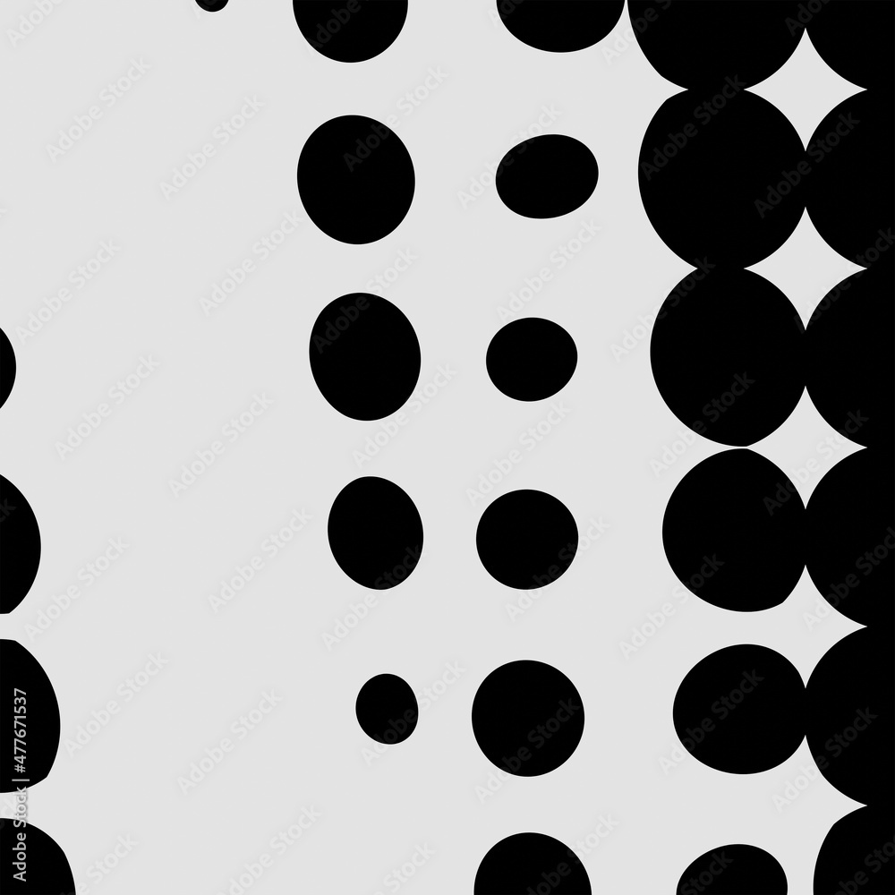 White and black circles, gradient halftone background. White and black circles, gradient halftone background.