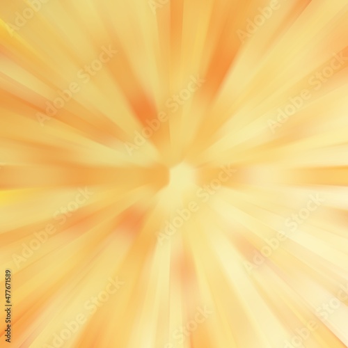 Abstract orange and yellow gradient blur effect sunburst or sunlight bright ray background.