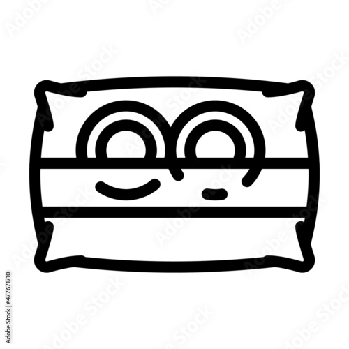 ring cushion line icon vector. ring cushion sign. isolated contour symbol black illustration