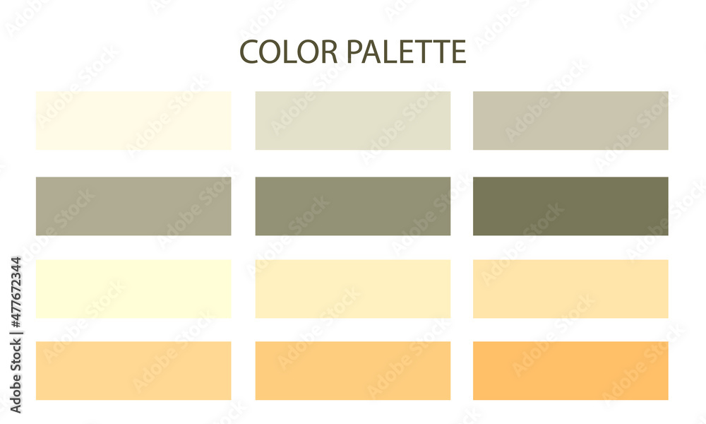 Creative vector illustration of natural tone color palette set isolated on white background. Art design.Shape in natural color palette