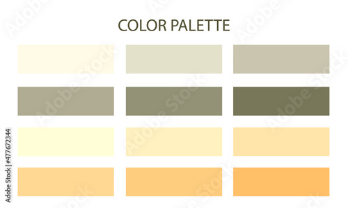 Creative vector illustration of natural tone color palette set isolated on white background. Art design.Shape in natural color palette