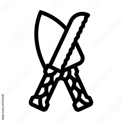 cake knife line icon vector. cake knife sign. isolated contour symbol black illustration