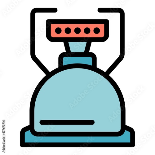 Butane gas stove icon. Outline butane gas stove vector icon color flat isolated