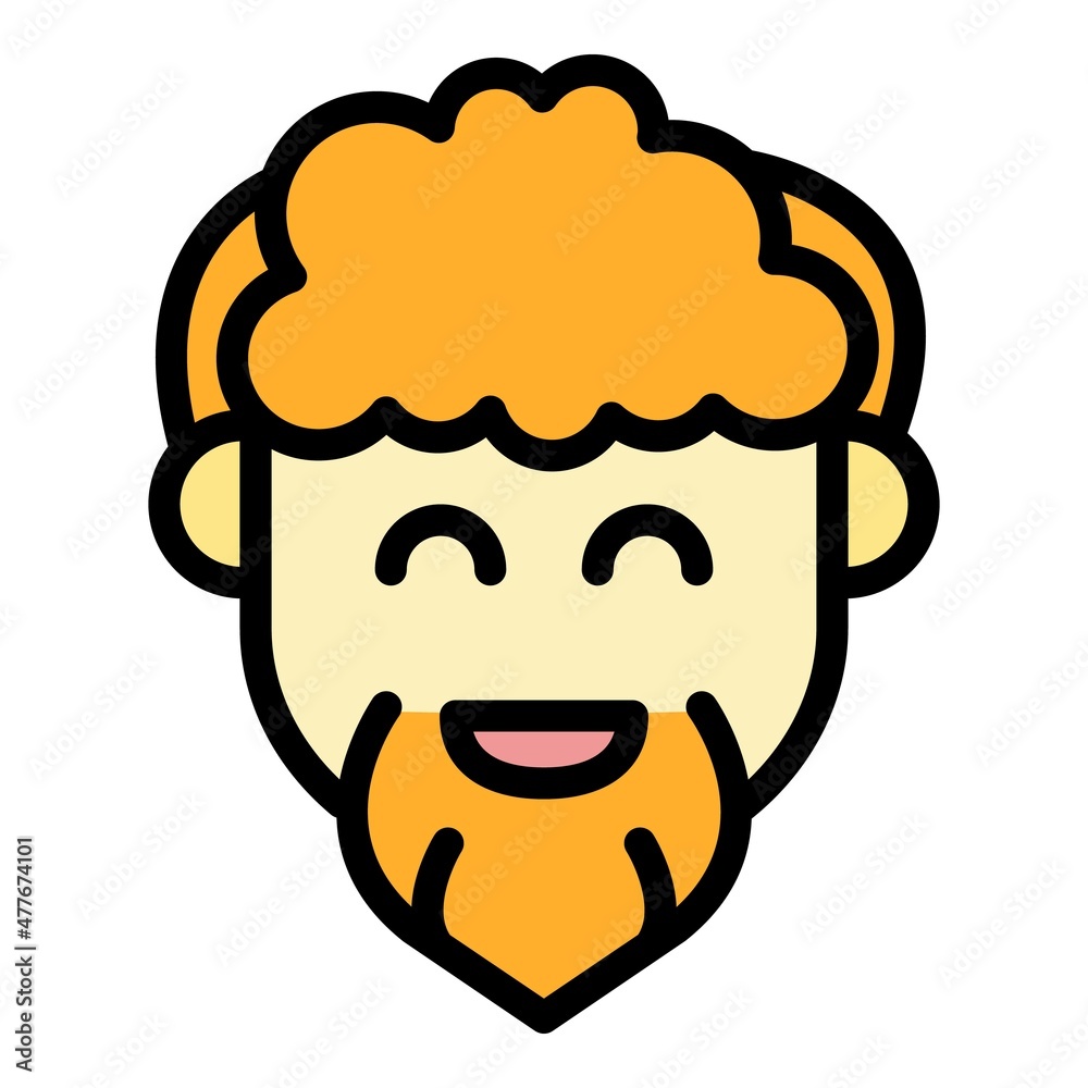 Positive smiling icon. Outline positive smiling vector icon color flat isolated Positive smiling icon. Outline positive smiling vector icon color flat isolated