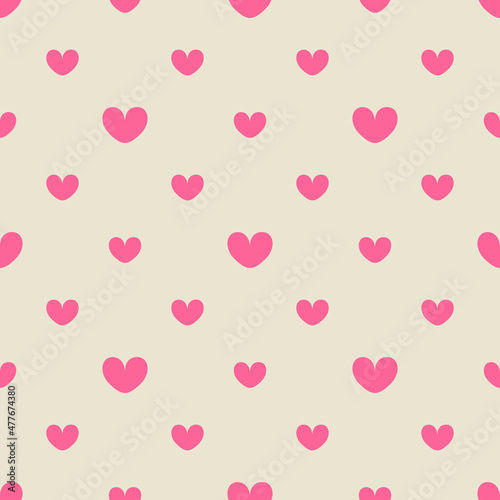.Pink hearts seamless pattern design for Valentines Day