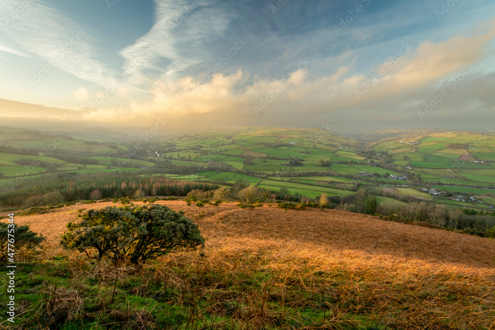 Naklejka premium The green fields of Brecon