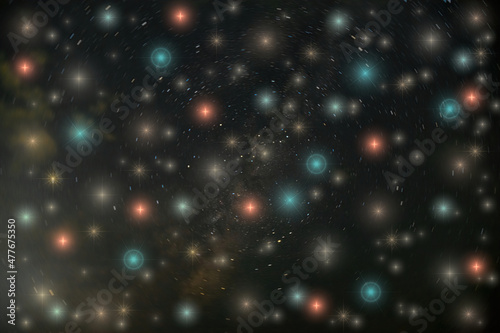 Abstract blue background colorful stars