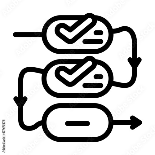 process of compliance line icon vector. process of compliance sign. isolated contour symbol black illustration